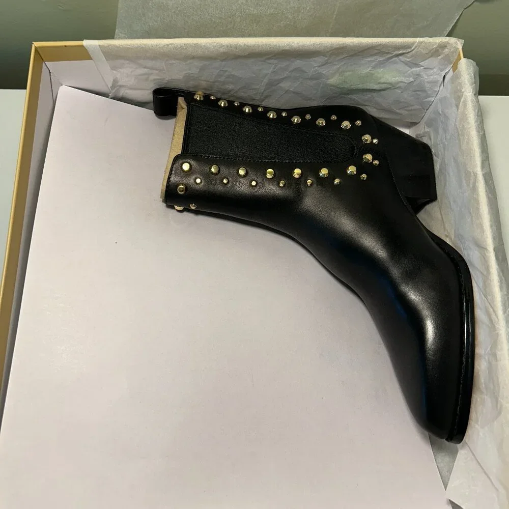 Michael Kors Kinlee Astor Studded Leather Ankle Boot - Picture 11 of 12